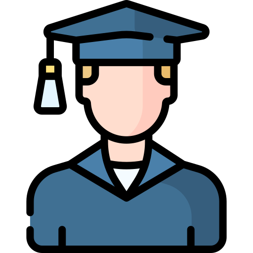 Student icon in graduation attire