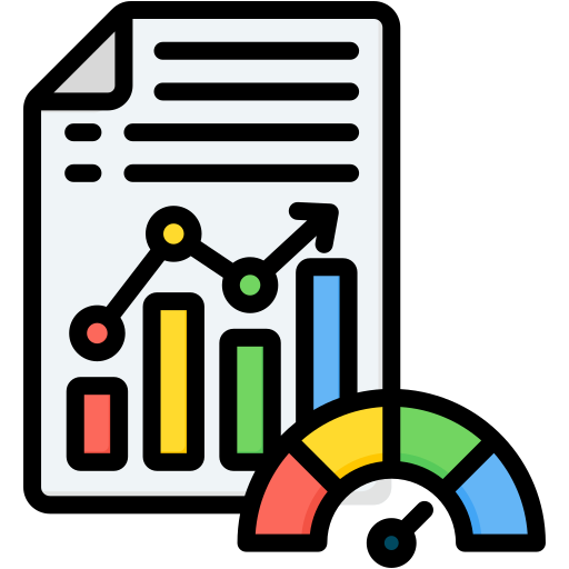 Performance analytics and dashboard icon.